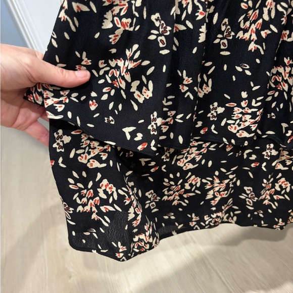 ba&sh Black and Cream Floral Midi Dress - Picture 7 of 9